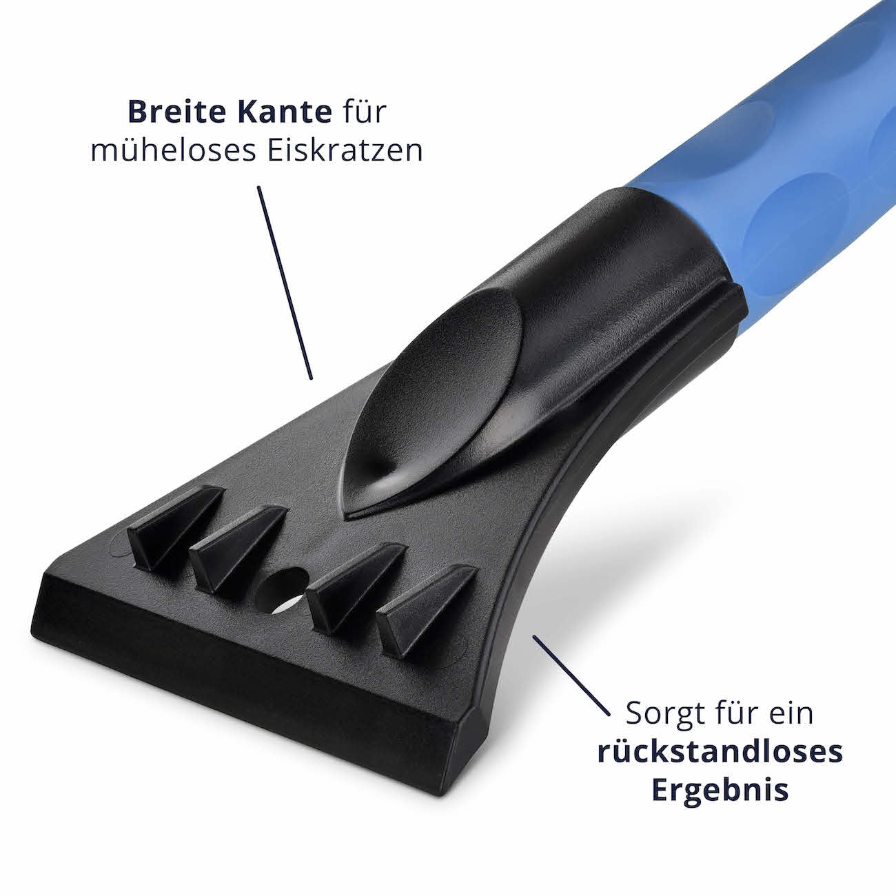 Müheloses Eiskratzen=>Die breite Kante hilft Dir dabei, Dein Auto in nur wenigen Zügen rückstandslos von Eis zu befreien.