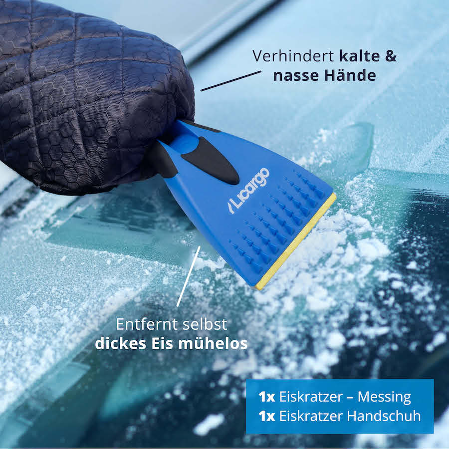 Warme & trockene Hände=>Lieferumfang: 1x Eiskratzer - Messing, 1x Eiskratzer Handschuh