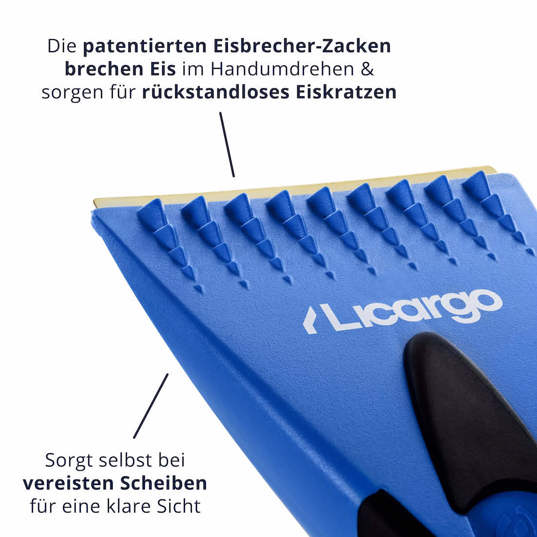 Effektive Eisbrecher-Zacken=>Die aufwändig entwickelten Eisbrecher-Zacken brechen Eis ohne viel Druck. Für eine klare Sicht trotz vereisten Scheiben!