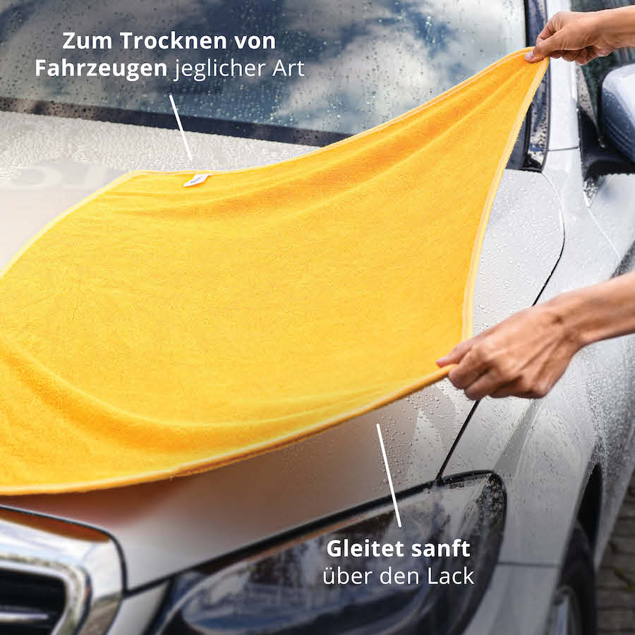 Vielseitige Anwendung=>Egal ob Kleinwagen oder Limousine – unser Tuch bringt Dich bei jeder Art von Trockenarbeit ans Ziel!