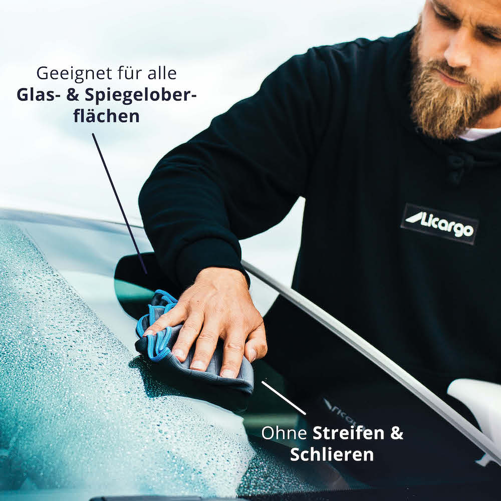 Hochwertige Carbonfasern=>Lieferumfang: 2 oder 4x Glas Mikrofasertücher mit 350GSM