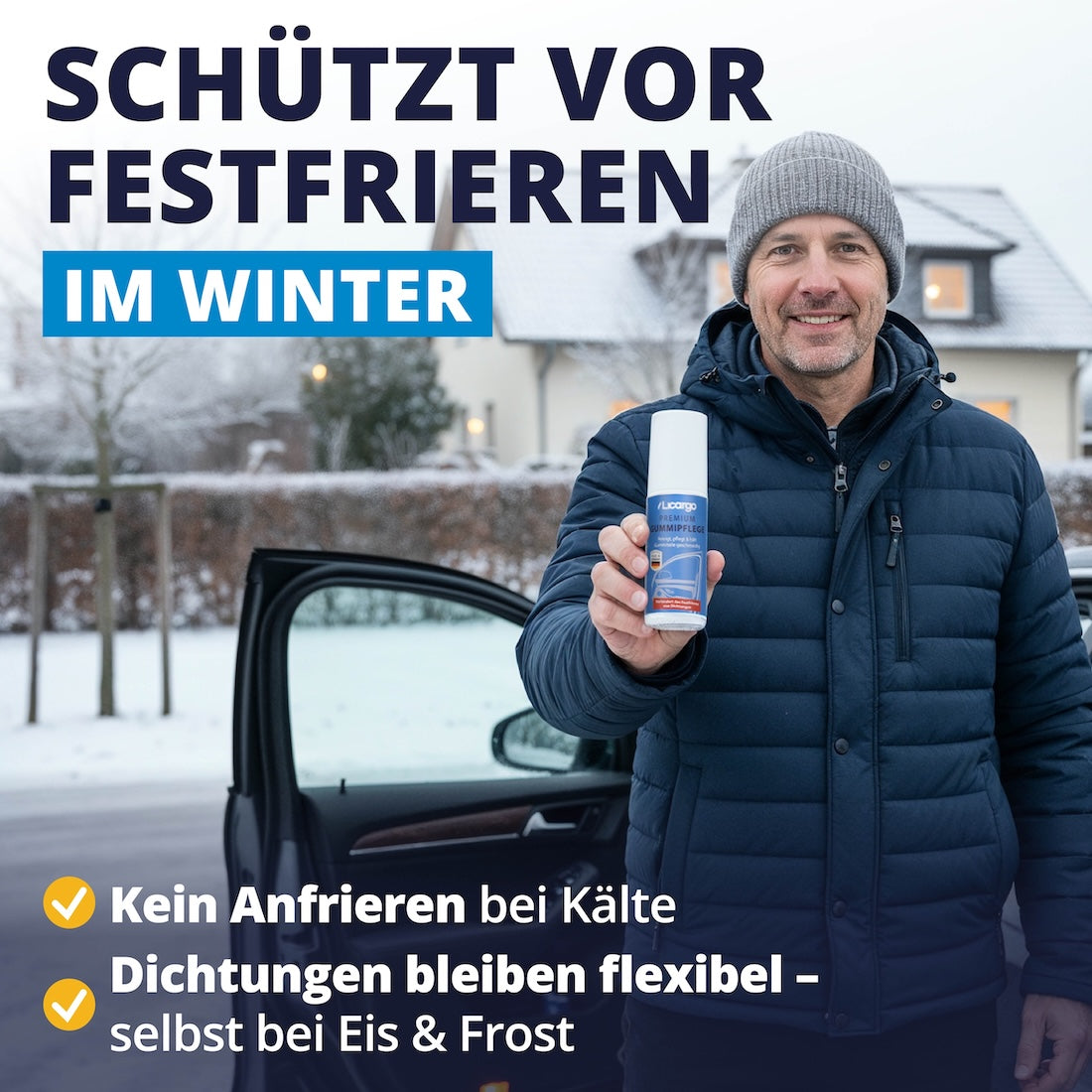 Optimaler Schutz im Winter=>Die Pflege bewahrt Gummis vor dem Anfrieren und hält sie auch bei starkem Frost flexibel. Perfekt für eisige Wintertage.
