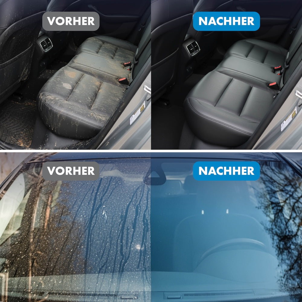 Sauberkeit, die man spürt=>Erlebe das unfassbare Gefühl von Frische und Perfektion. Glasklare Scheiben, saubere Oberflächen und ein makelloser Innenraum schenken Dir maximalen Komfort und echtes Wohlgefühl im Auto.