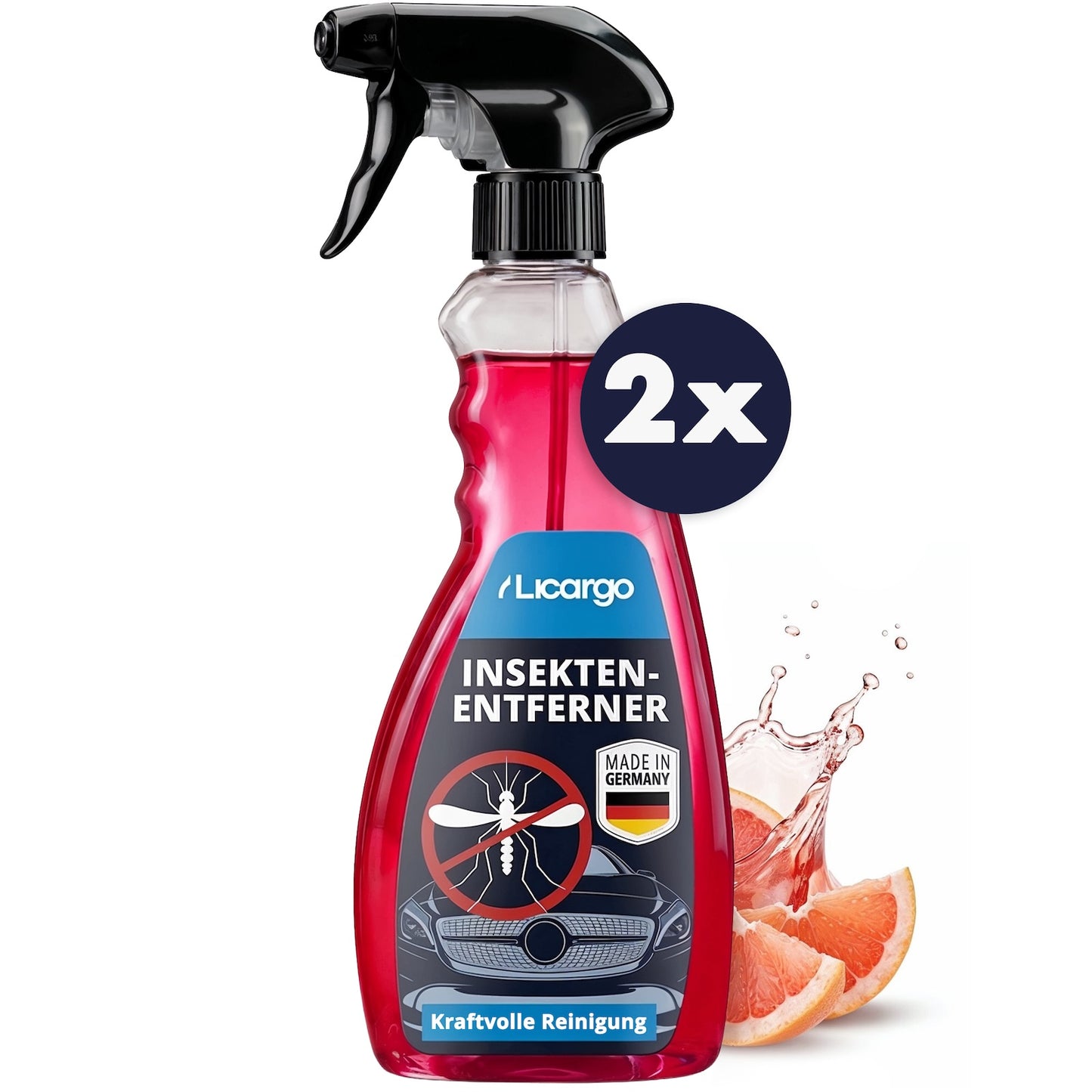 Maximale Reinigung & Schutz=>Schluss mit unschönen Insektenresten an der Autofront – die LICARGO Power-Formel entfernt eingetrocknete Reste in Rekordzeit.