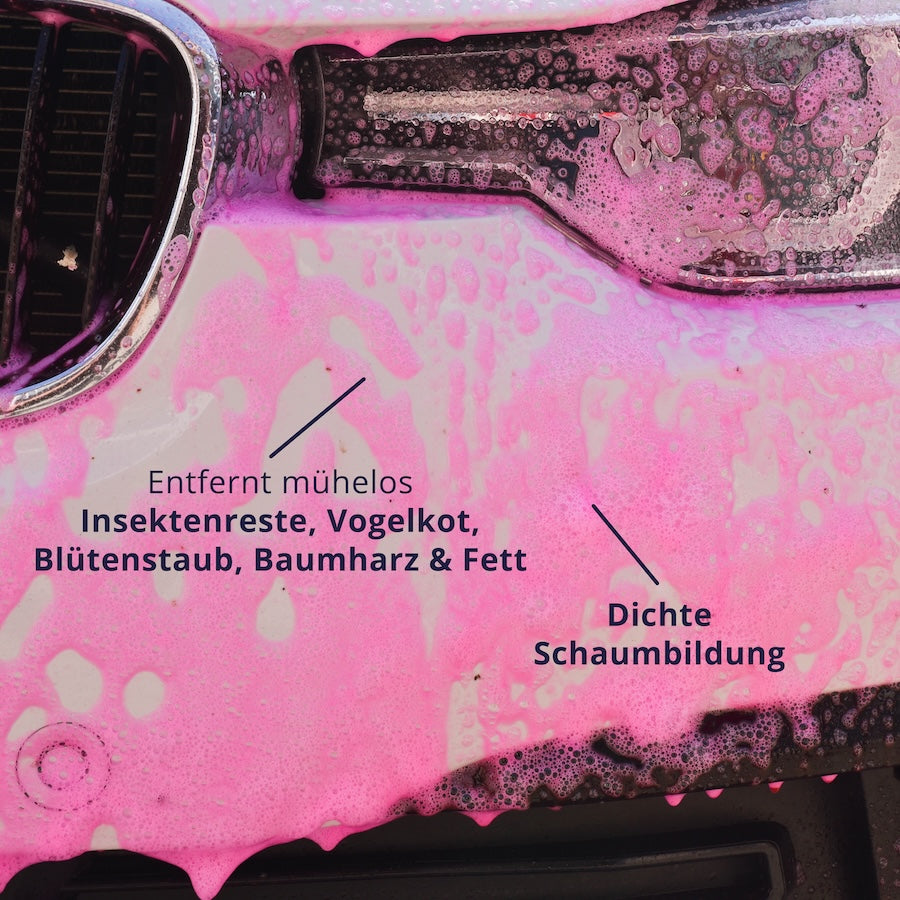 Beeindruckende Ergebnisse=>Mit unserem Insektenreiniger entfernst Du mühelos Verschmutzungen wie Insektenreste, Vogelkot, Blütenstaub, Baumharz und Fett.