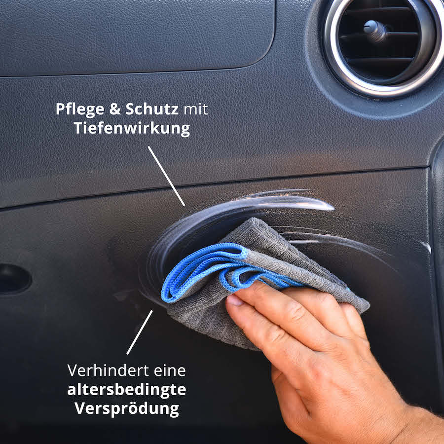 Pflege & Schutz in Einem=>Die tief eindringende Pflege erneuert & schützt die behandelten Flächen. Zusätzlich beugt die UV-Schutz-Formel einem erneuten Ausbleichen vor.