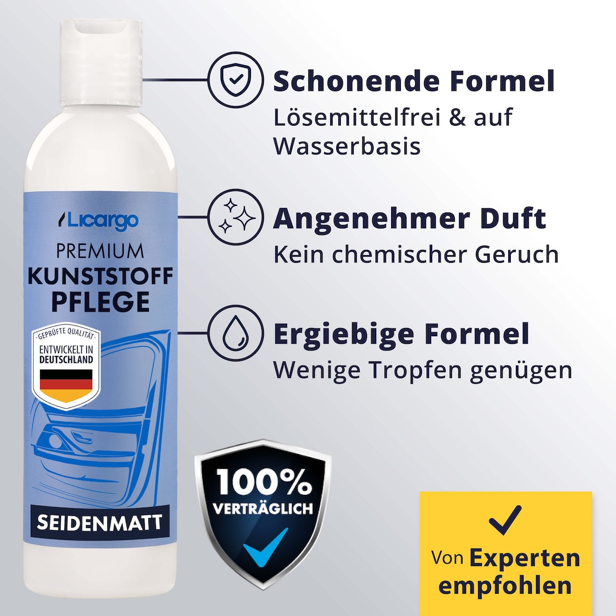 Schonend & ergiebig=>Die wasserbasierte Formel kommt ohne aggressive Lösemittel aus und ist dabei besonders sparsam im Verbrauch. Wenige Tropfen genügen für sichtbare Ergebnisse.