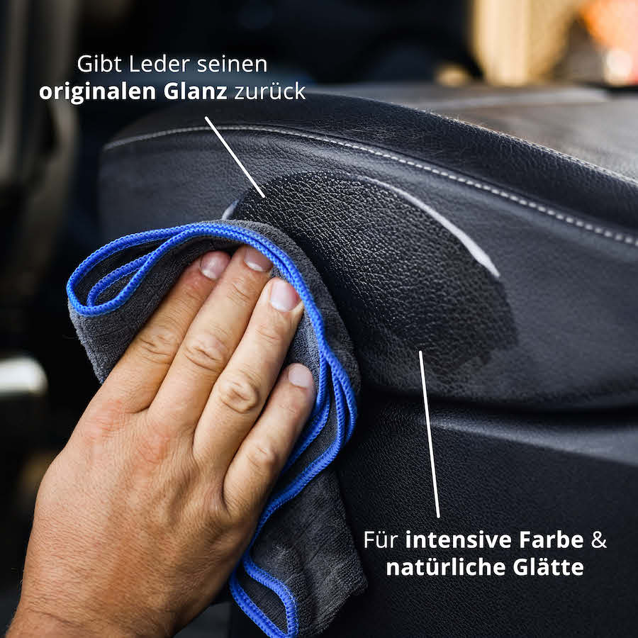Intensive Farbauffrischung=>Unsere Pflege gibt Leder nicht nur seinen originalen Glas zurück, sondern verleiht ihm auch noch eine intensive Farbe.