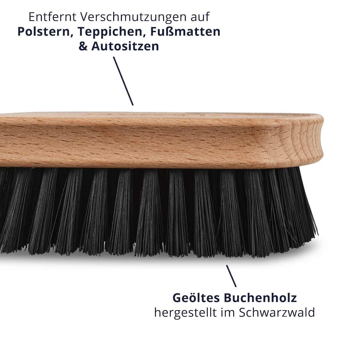 Schonende Bürste=>Die weichen Borsten ermöglichen eine schonende Reinigung von empfindlichen Oberflächen wie Leder- und Polsterbezügen, ohne sie zu beschädigen oder zu verschleißen.
