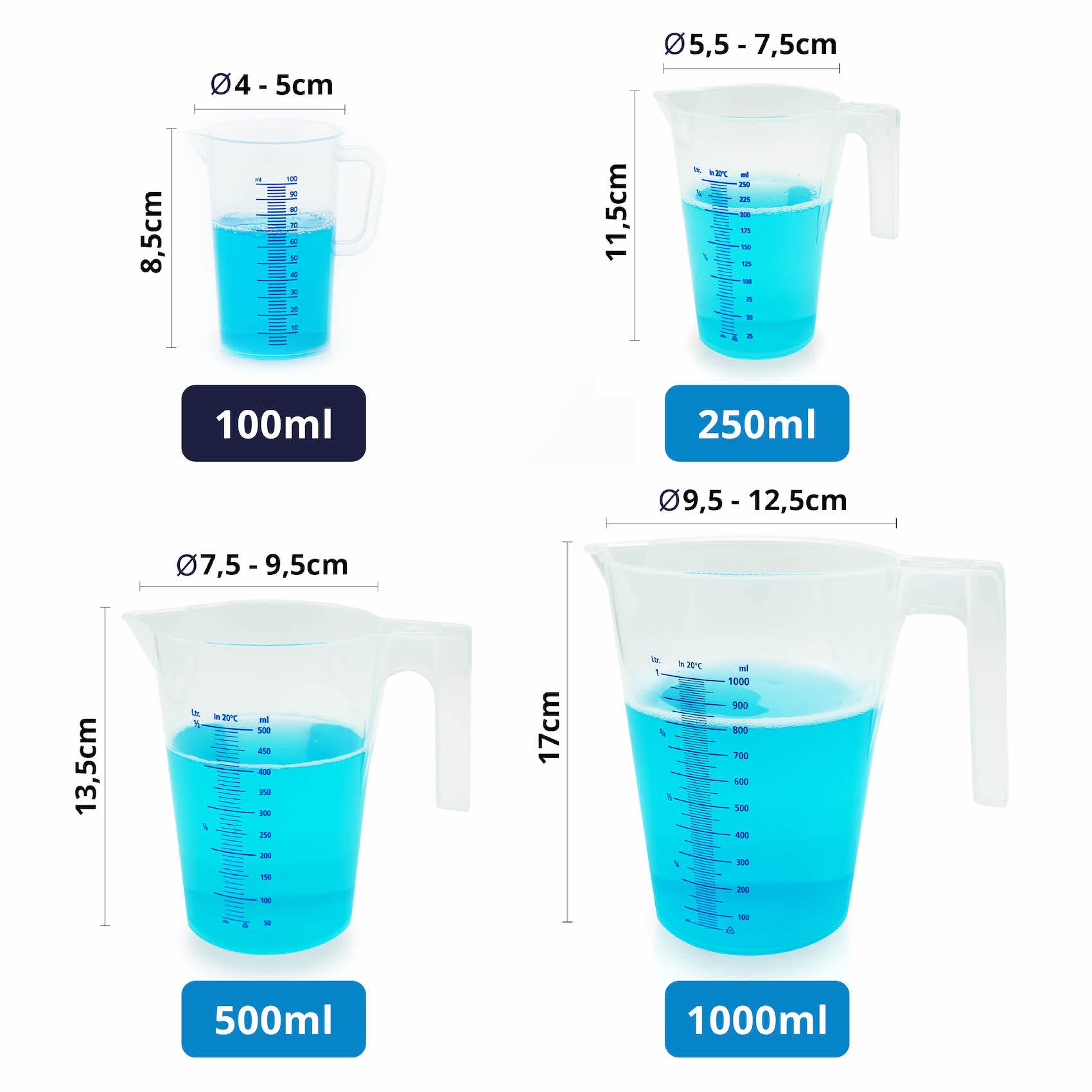 500ML - 2000ML Meßbecher, Trinkbecher Messkanne, Messkrug, Litermaß, Edelstahl 500ML - 2000ML Meßbecher, Trinkbecher Messkanne, Messkrug, Litermaß, Edelstahl