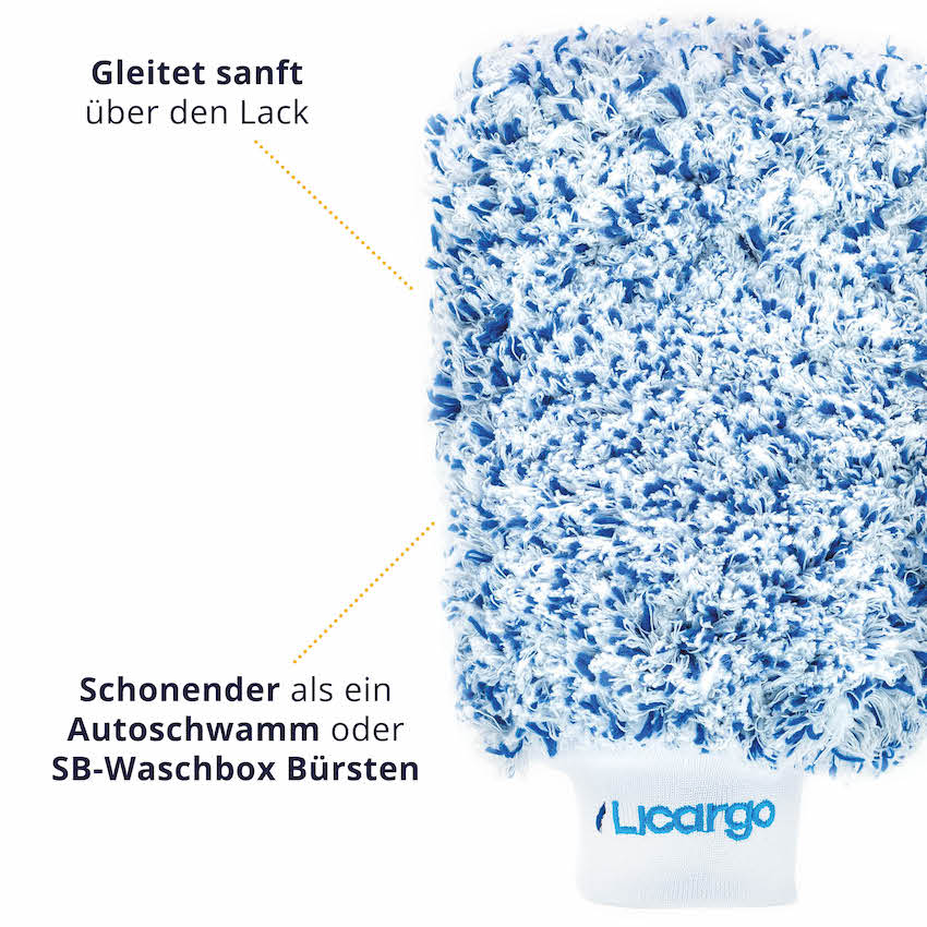 Reinigung ohne Kratzer=>Der Licargo Autowaschhandschuh besteht aus ultraweicher Mikrofaser und hinterlässt keinerlei Kratzer auf Deinem Lack.