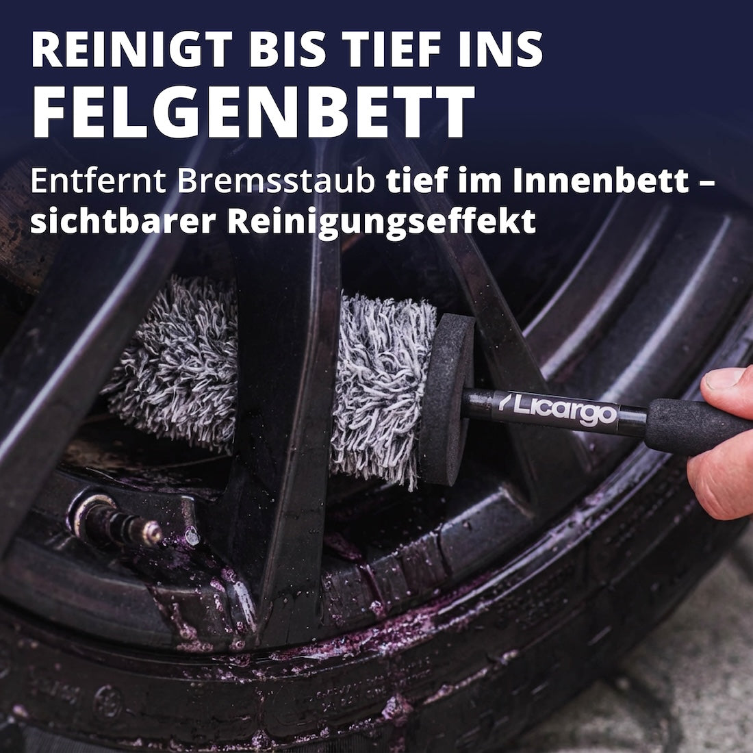 Sauber bis ins kleinste Detail=>Die extra dünne Felgenbürste erreicht Stellen, an denen andere Bürsten scheitern. So gelangst Du mühelos bis tief ins Felgenbett.