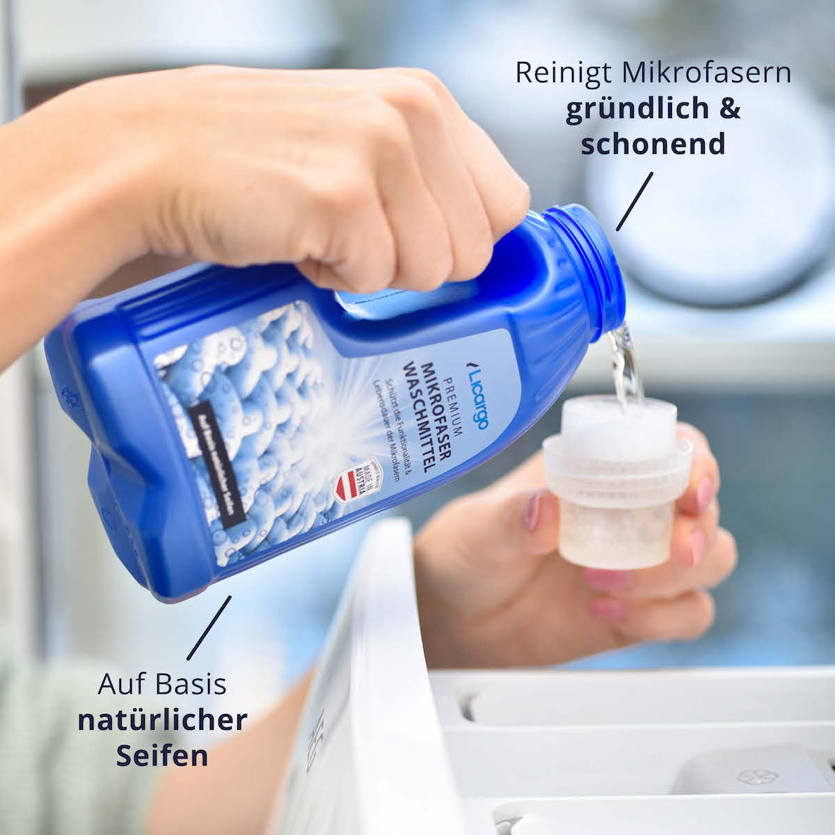 Gründlich & schonend=>Lieferumfang: 1x Mikrofaser Waschmittel - 500 ml