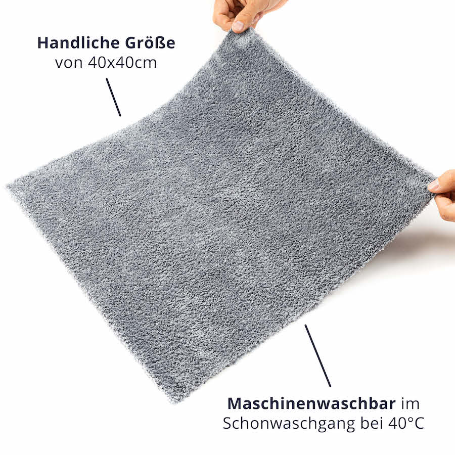Praktische Größe=>Durch seine kompakte Größe liegt das Tuch perfekt in der Hand und ermöglicht eine mühelose Anwendung.