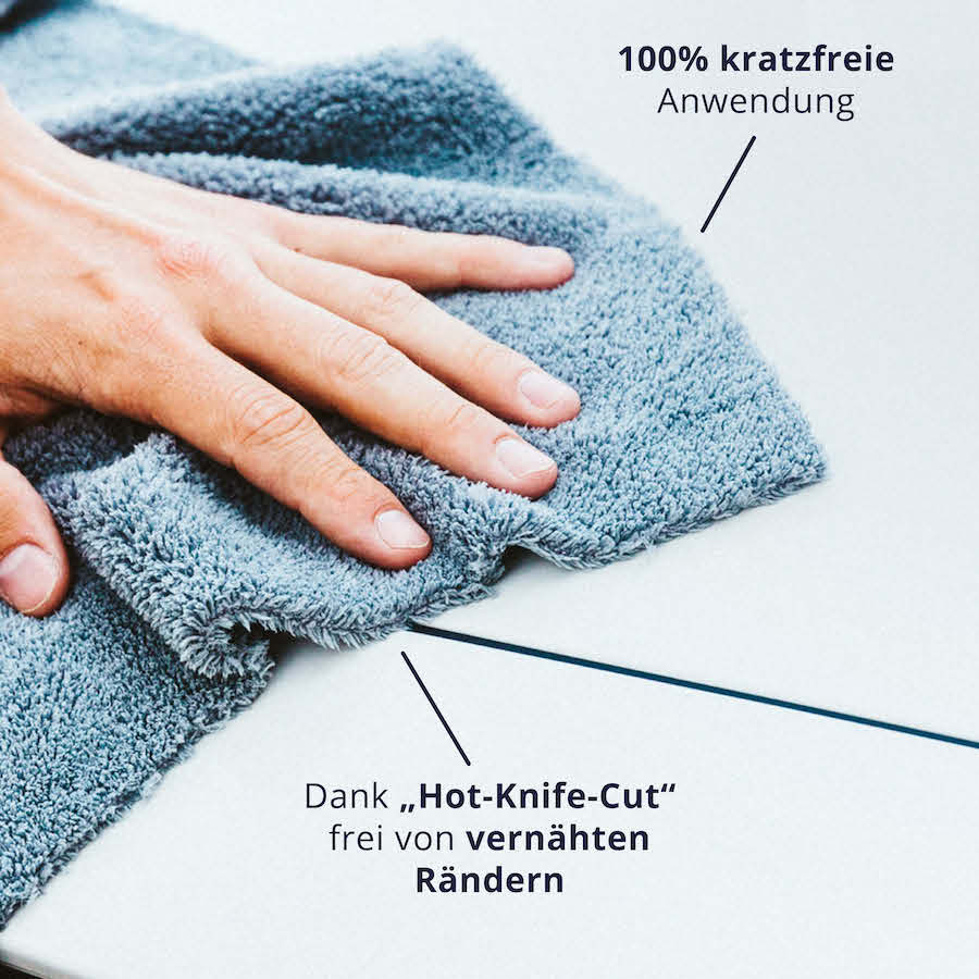 100% kratzfrei=>Durch die innovative Schnitttechnik ohne harte Kanten oder Nähte gleitet das Tuch sanft über den Lack und verhindert zuverlässig Mikrokratzer.