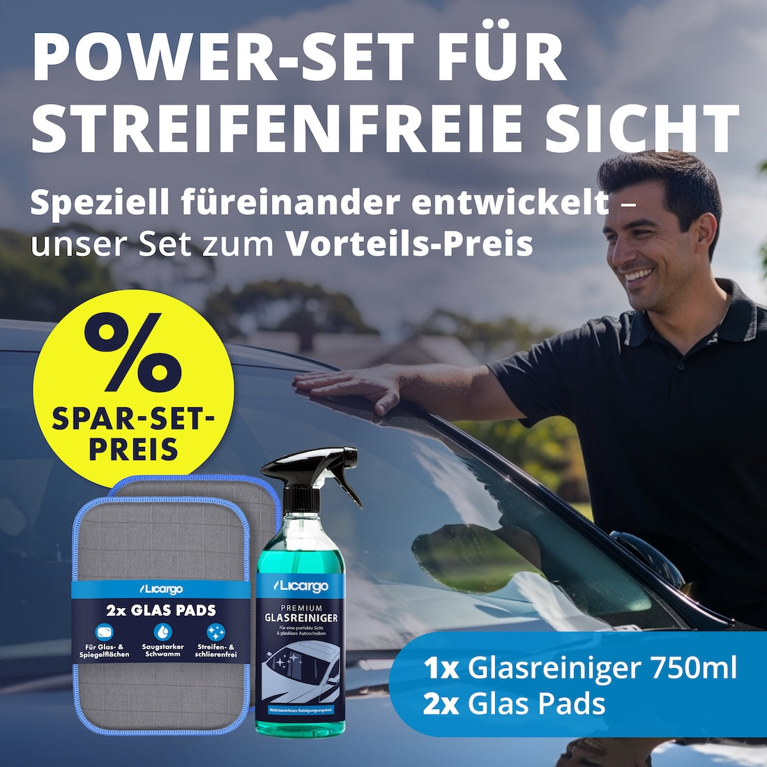 Scheiben-Pflege in Perfektion=>Reinigung auf neuem Level: Zwei Carbon-Pads plus unser innovativer Glasreiniger – perfekt füreinander entwickelt und jetzt zum unschlagbaren Sparset-Preis.