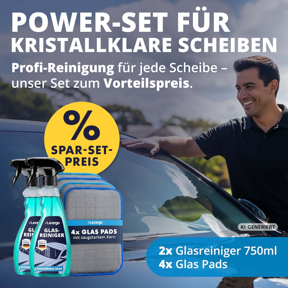 Scheiben-Pflege in Perfektion=>Reinigung auf neuem Level: Vier Carbon-Pads plus unser innovativer Glasreiniger – perfekt füreinander entwickelt und jetzt zum unschlagbaren Sparset-Preis.