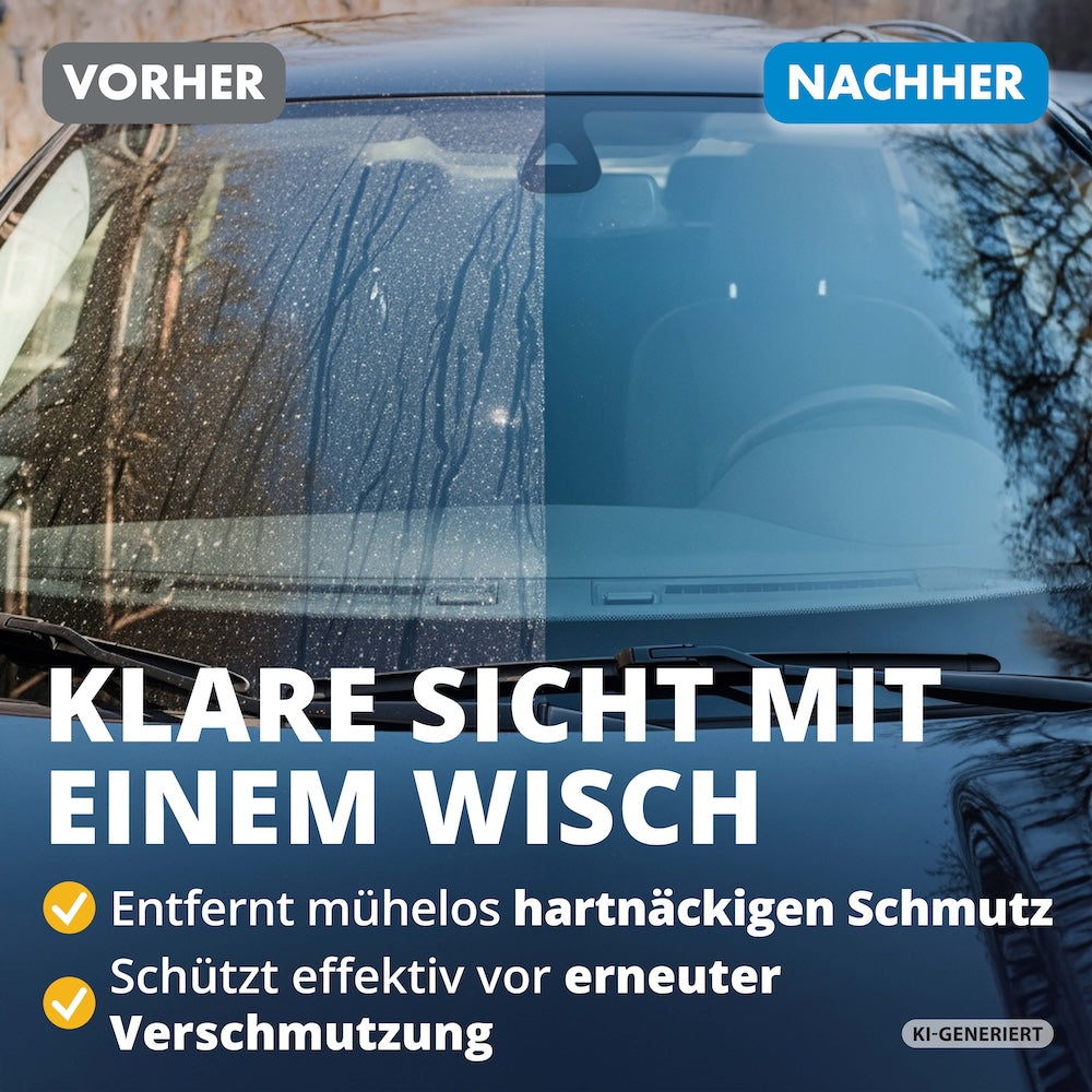 Sauber ohne Aufwand=>Unser Power-Set löst festsitzenden Schmutz im Handumdrehen und sorgt für streifenfreie Scheiben ganz ohne Schlieren.