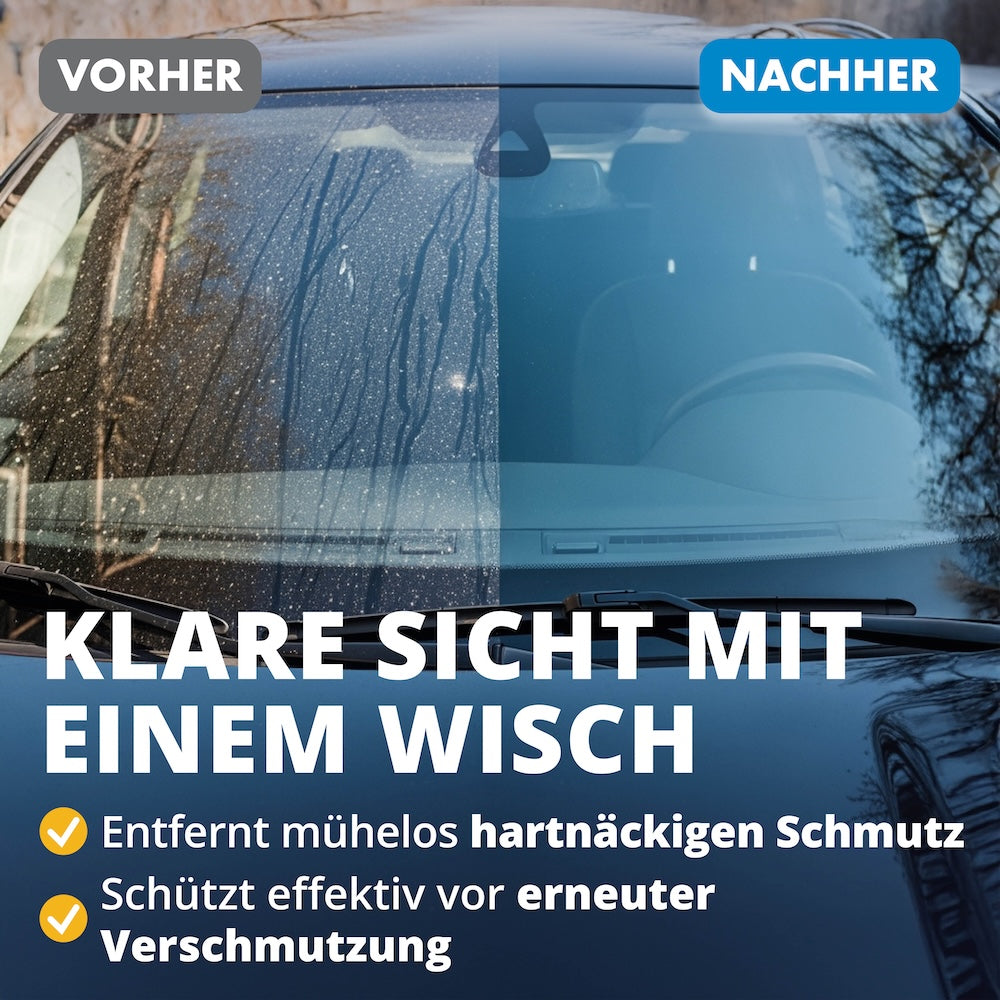 Sauber ohne Aufwand=>Unser Power-Set löst festsitzenden Schmutz im Handumdrehen und sorgt für streifenfreie Scheiben ganz ohne Schlieren.