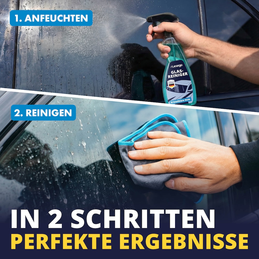 Klare Sicht in Rekordzeit=>Mach’s Dir leicht: Mit dem Scheiben Set "Tücher" bist Du in wenigen Handgriffen startklar und genießt klare Sicht, entspanntes Fahren und echtes Neuwagen-Feeling.