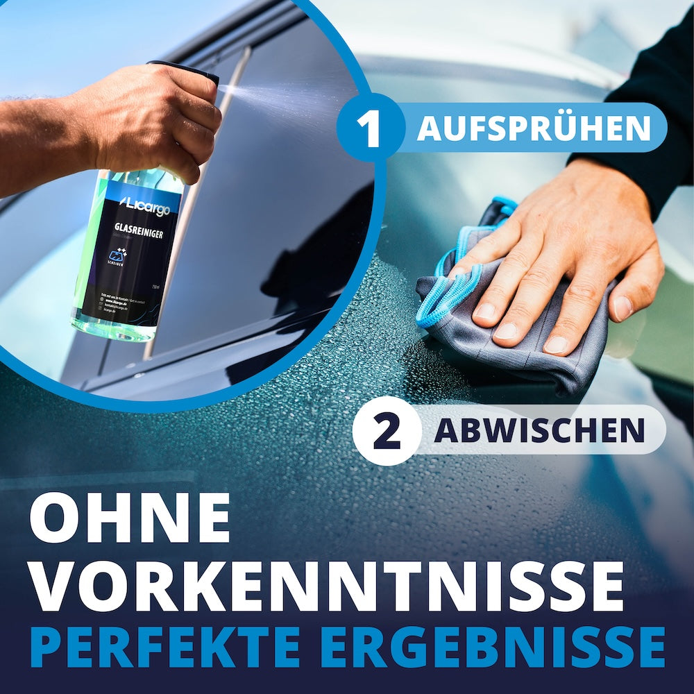 Klare Sicht in Rekordzeit=>Mach’s Dir leicht: Mit dem Scheiben Set "Tücher" bist Du in wenigen Handgriffen startklar und genießt klare Sicht, entspanntes Fahren und echtes Neuwagen-Feeling.