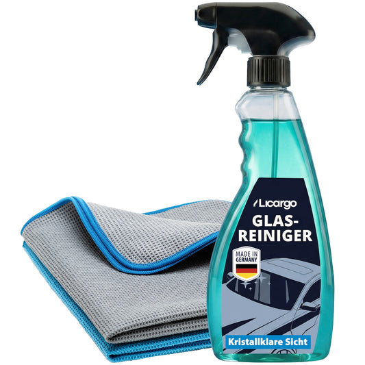 Glasklare Autoscheiben=>Unser Set ist die ideale Kombination aus einem leistungsstarken Glasreiniger und effektiven Mikrofasertüchern mit Waben-Struktur.