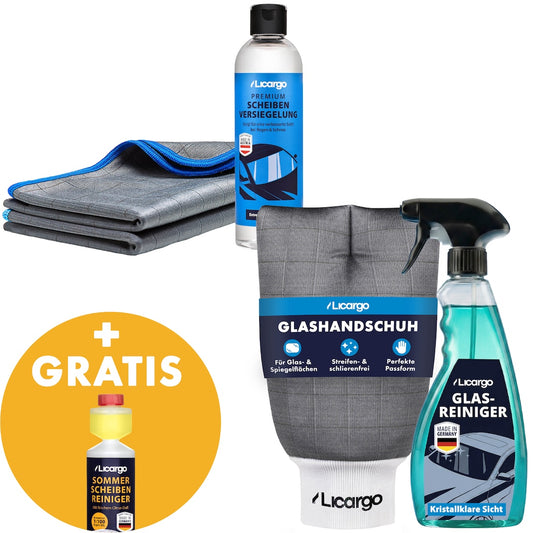 Die Lösung für klare Scheiben=>Für alle, die genug haben von Schlieren und Regenfilm: Dieses Set bringt kristallklare Sicht, langanhaltenden Schutz und spürbar leichteres Fahren.