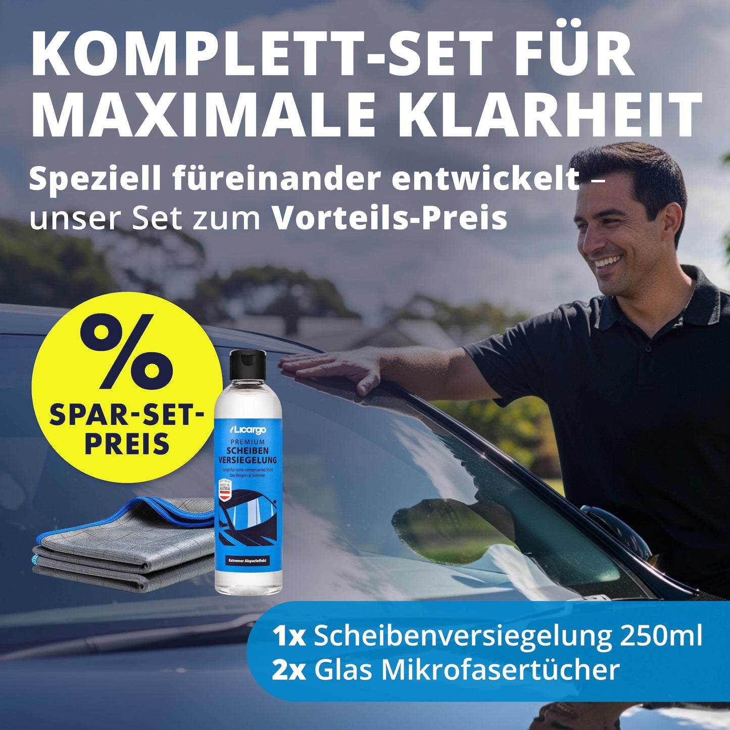 Einfach & effektiv=>Scheibenversiegelung und Glas-Mikrofasertücher – das perfekte Duo für versiegelte Scheiben, maximale Klarheit und unfassbare Ergebnisse in Rekordzeit.