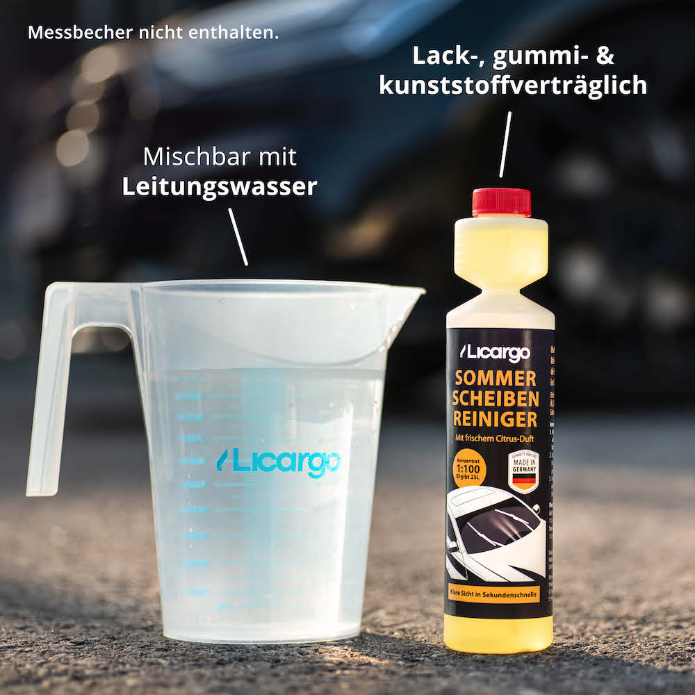 Materialschonende Reinigung=>Der Reiniger ist verträglich mit Lack, Gummi und Kunststoff. Außerdem kann er mit Leitungswasser gemischt werden, ohne dass Materialschäden entstehen.