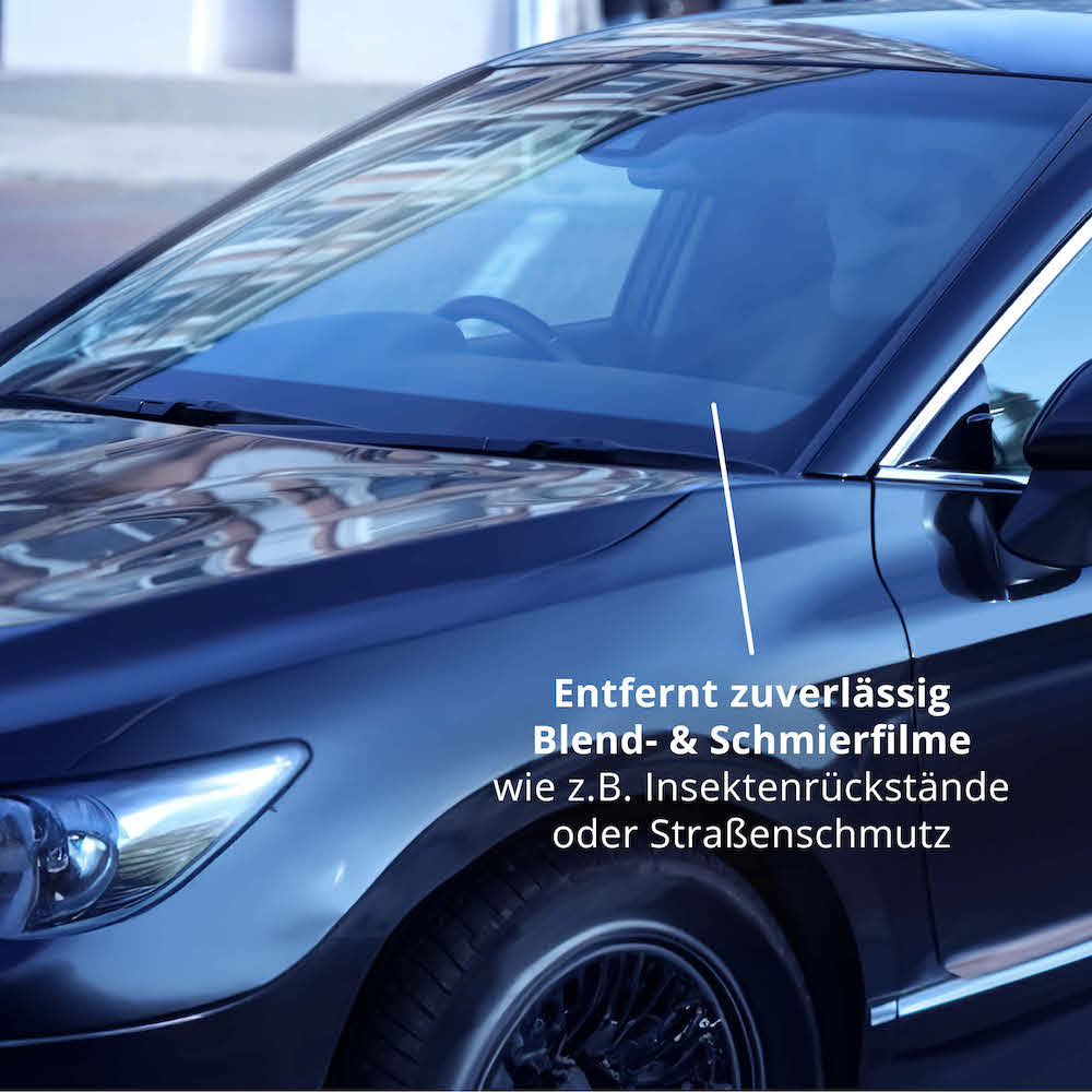 Sichtbar sauber=>Entfernt zuverlässig Schmutz, Insektenreste und Blendfilme und sorgt so für eine klare Sicht in wenigen Sekunden.