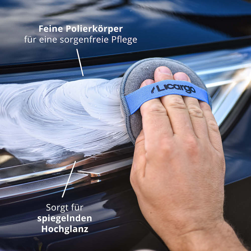 Schonende Pflege=>Dank feinster Polierkörper werden Mattierungen und Mikrokratzer mühelos entfernt und es entsteht ein spiegelnder Hochglanz.