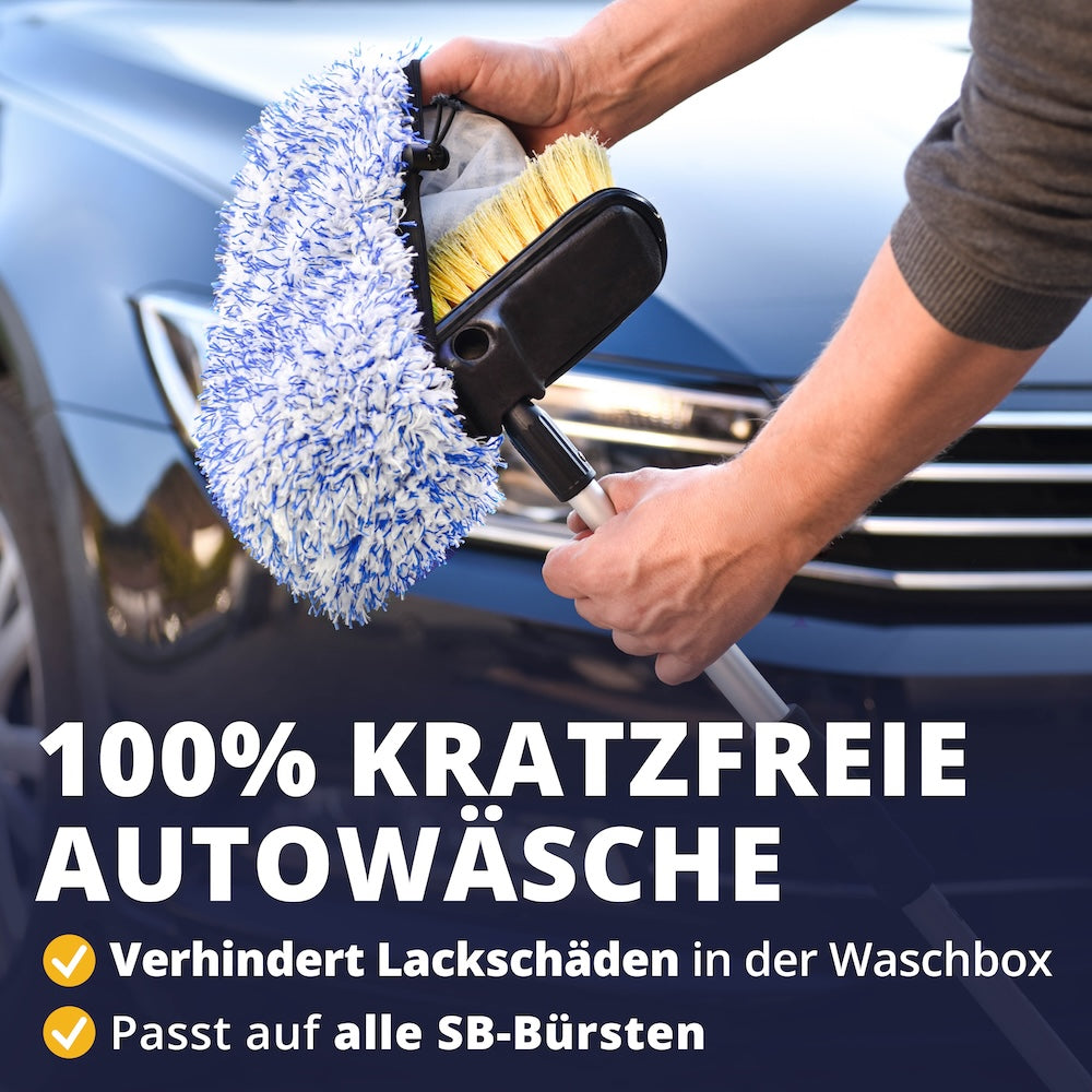 Ultimative Lack-Sicherheit=>Mit dem hochwertigen Überzug für SB-Bürsten und dem sanften Waschhandschuh reinigst du dein Auto mühelos, kratzerfrei und besonders schonend – jedes Mal.