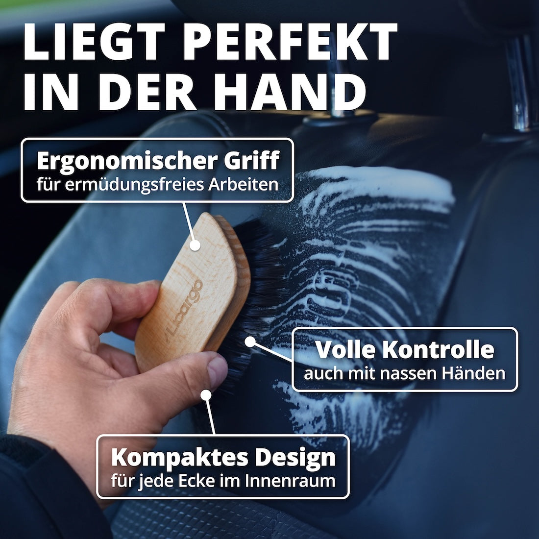 Komfortables Arbeiten=>Der ergonomisch geformte Griff sorgt für eine angenehme Handhabung und präzise Kontrolle. So lassen sich auch längere Reinigungsarbeiten bequem durchführen.