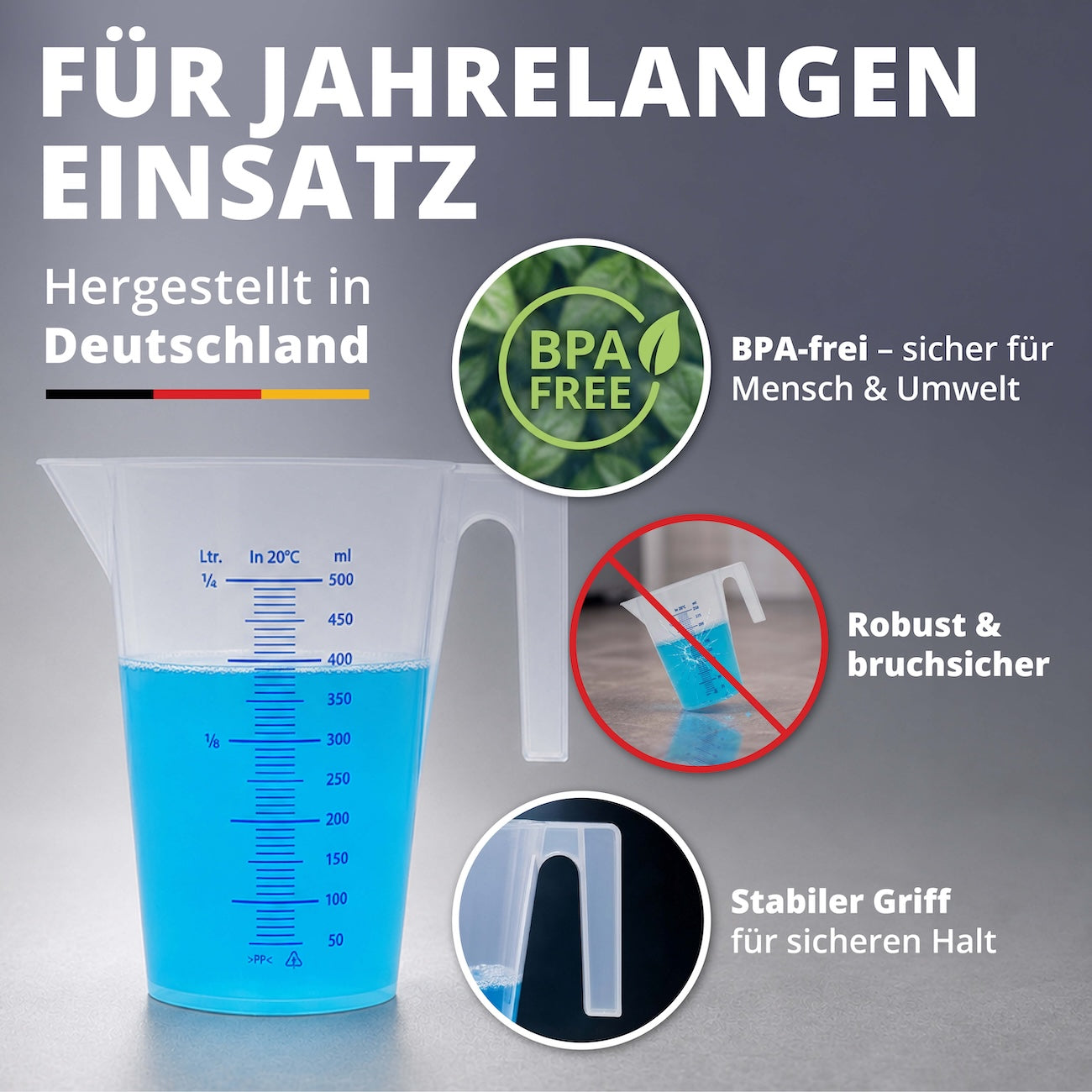 Langlebig gefertigt=>Robuster Kunststoff, BPA-freies Material und eine stabile Verarbeitung sorgen für eine lange Lebensdauer. Entwickelt für den täglichen Einsatz in Haushalt und Fahrzeugpflege.