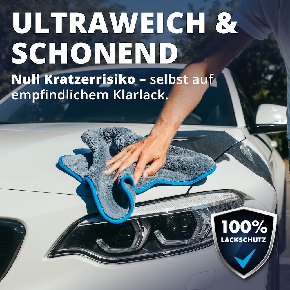 Samtweiche Pflege für den Lack=>Die hochverdichteten Mikrofasern gleiten schonend über jede Oberfläche – so bleibt Dein Klarlack makellos und frei von Mikrokratzern.
