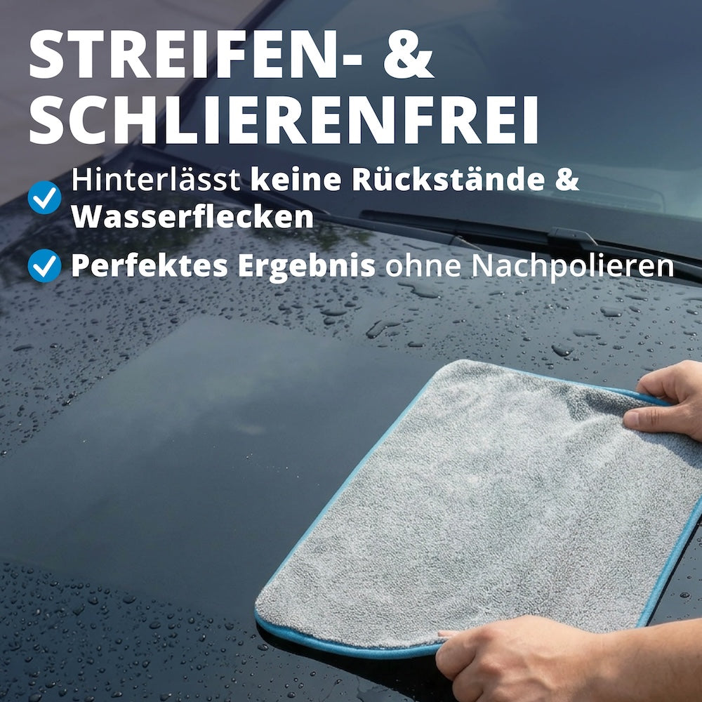 Wie frisch aus der Aufbereitung=>Einfach trockenwischen und fertig – ganz ohne mühsames Nachpolieren. Das Resultat ist ein makelloses Finish auf Anhieb.