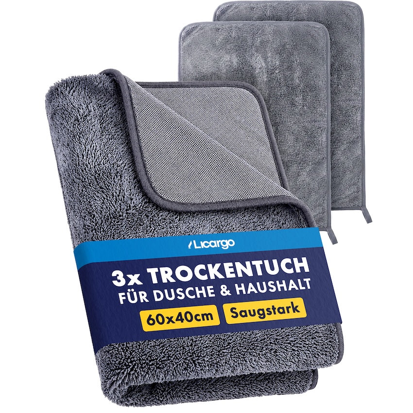 Trockentuch 3er Set 600 GSM – Dusche & Haushalt