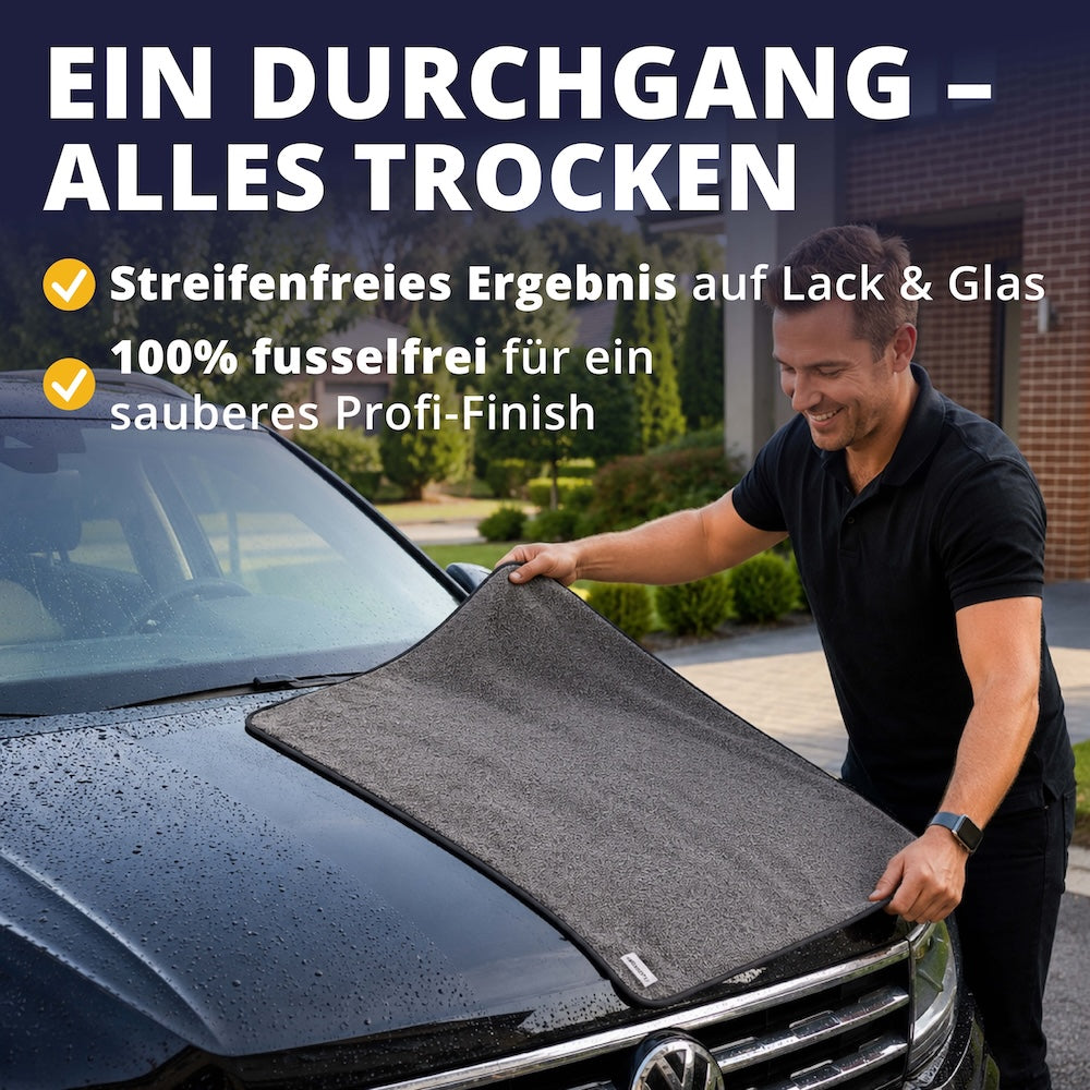 Perfektes Finish=>Erlebe makellose Ergebnisse auf Lack und Glas – ganz ohne Schlieren oder Fussel. Für maximalen Glanz und ein Finish, das aussieht wie frisch vom Autohaus.