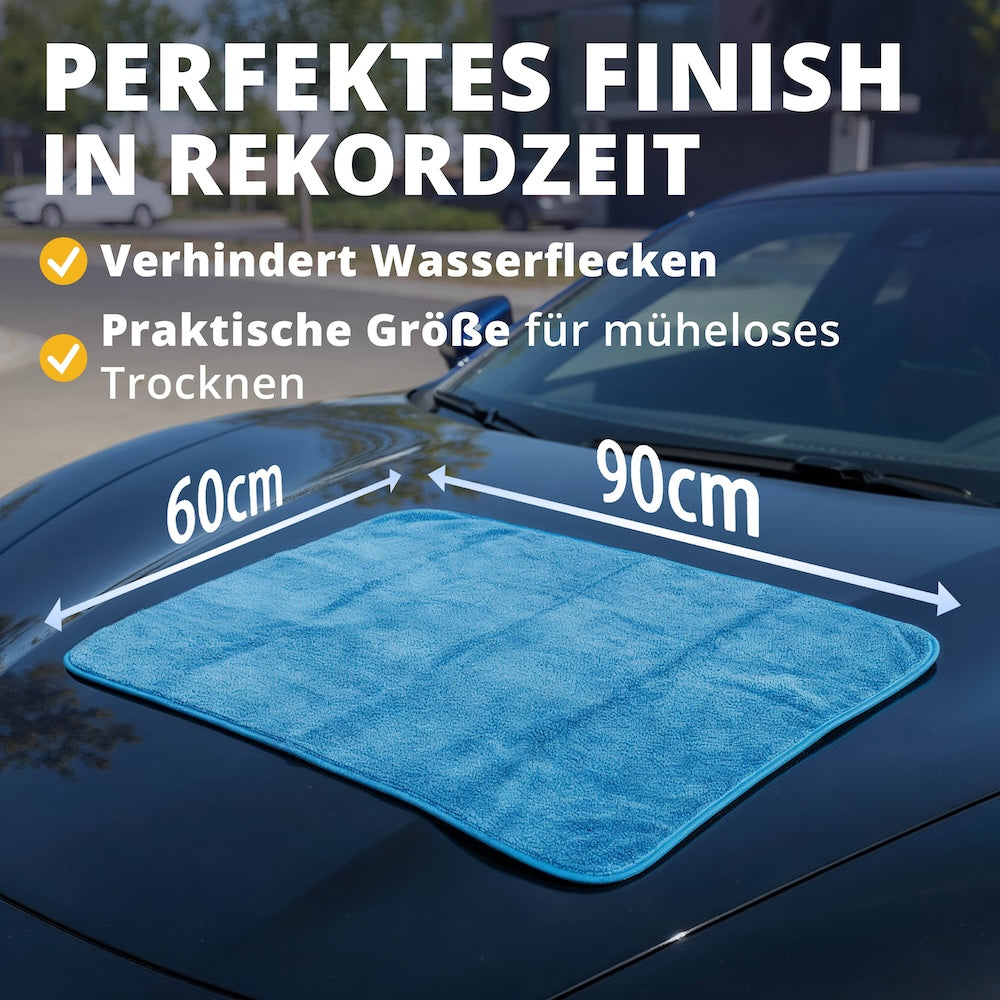 Durchdachtes Design=>Mit perfekt abgestimmter Größe lässt sich das Tuch leicht führen und trocknet jede Fläche effizient. Für makellose Ergebnisse ohne Wasserflecken.