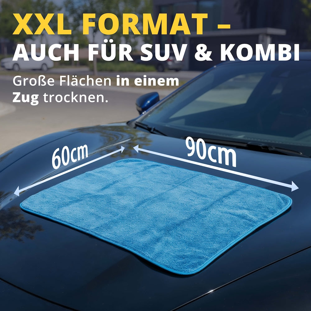 Durchdachtes Design=>Mit perfekt abgestimmter Größe lässt sich das Tuch leicht führen und trocknet jede Fläche effizient. Für makellose Ergebnisse ohne Wasserflecken.