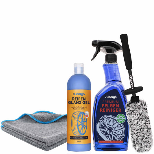 Alles aus einer Hand=>Mit diesem Spar Set bist Du bestens ausgerüstet, um Deine Felgen und Reifen wieder wie neu aussehen zu lassen!