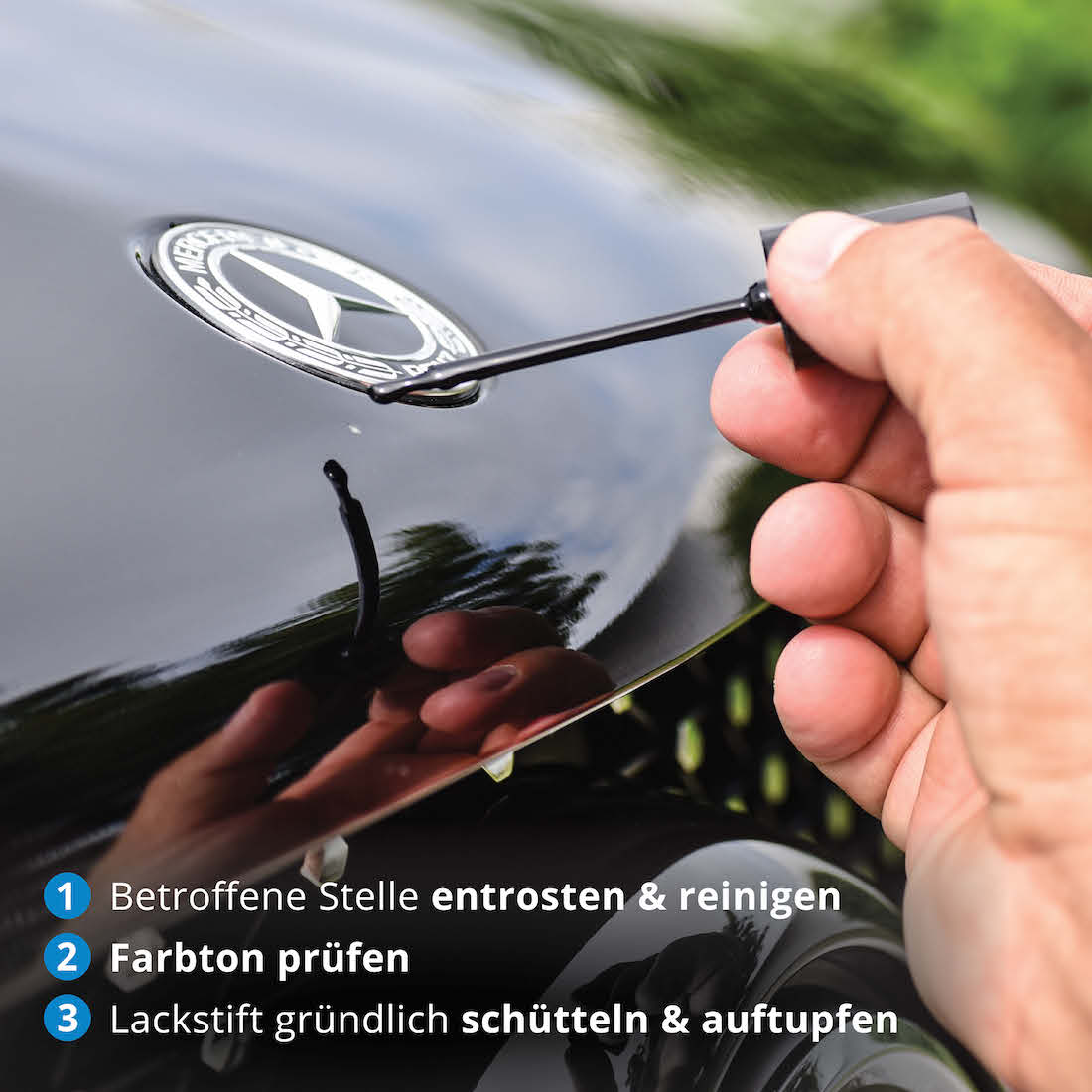 Einfache Anwendung=>Der Lackstift kommt in einer handlichen Größe und ermöglicht präzises Auftragen, um das Erscheinungsbild des Autos zu verbessern.